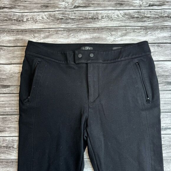 Ann Taylor LOFT Petites Women's Black Skinny Fit Heavy Jeggings 6P 6 Zip Pockets - Picture 4 of 14